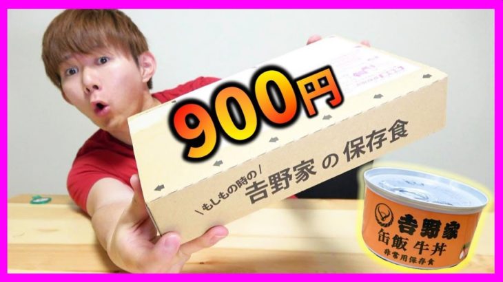 【大流行】1個900円吉野家保存食！缶詰全6種の食レポ！さとちん