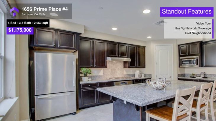 $1,175,000 Townhouse for sale – 1656 Prime Place #4, San Jose, CA – 95124