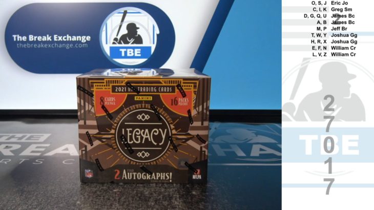 1 Box of 2021 Panini Legacy Football (Random First Letter of Last Name) (Break ID: 27017)