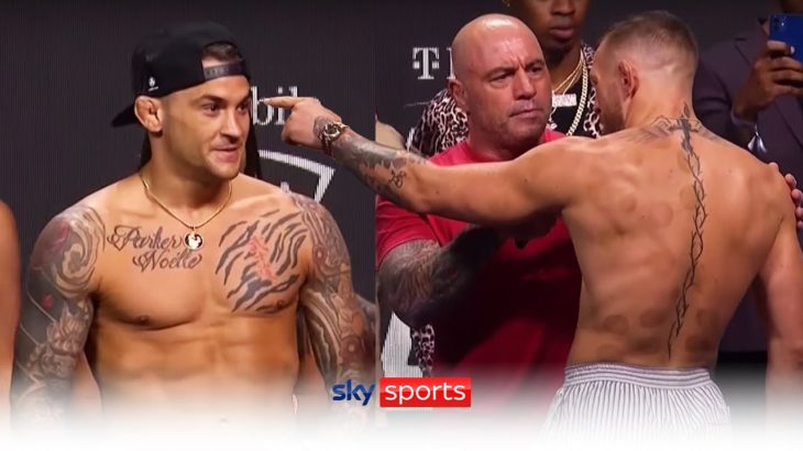 Angry Conor McGregor has to be separated from Dustin Poirier at UFC 264 weigh-in