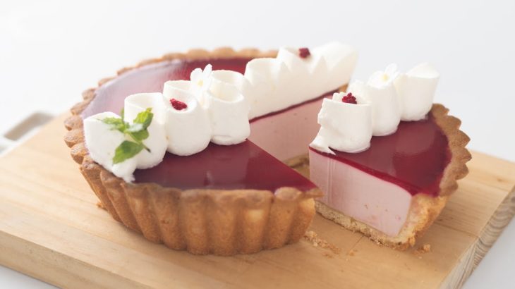 ラズベリーのレアチーズタルトの作り方 Raspberry Cheesecake Tart｜HidaMari Cooking